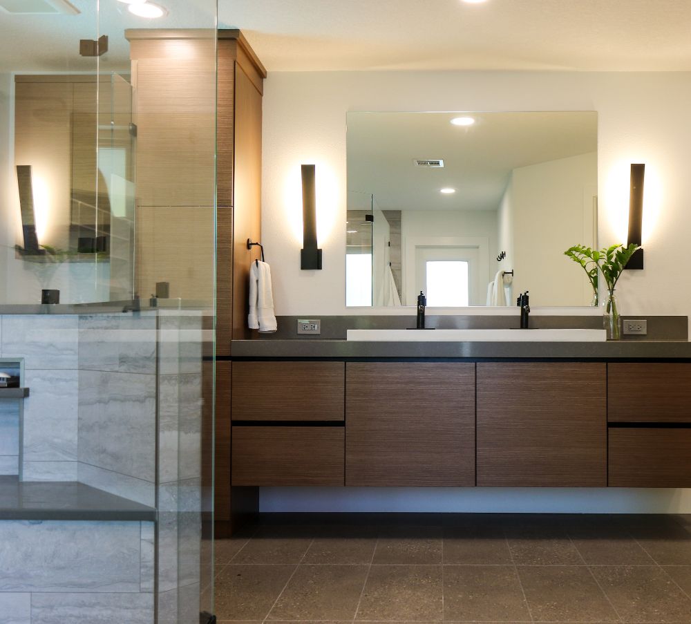 Spacious Shower Bathroom Remodel - KBF Design Gallery